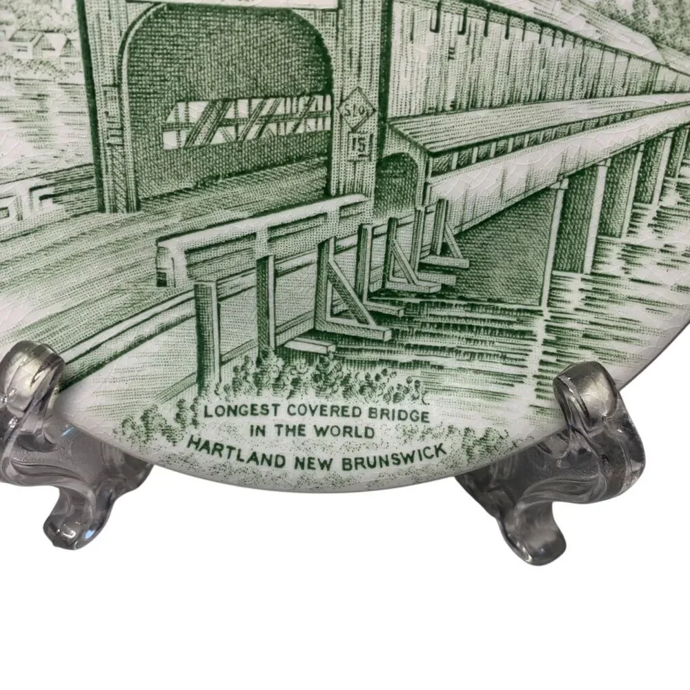 Vintage Wood & Sons Green Transferware Bridge Image 4.25